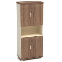 Модерн К87 (Дуб шамони темный) Шкаф широкий высокий