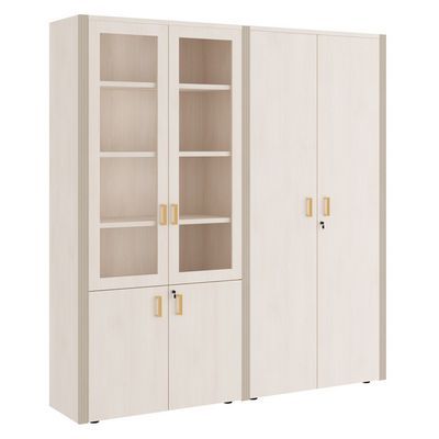 Monza Композиция 1 (Дуб шамони светлый) Шкаф для бумаг с гардеробом