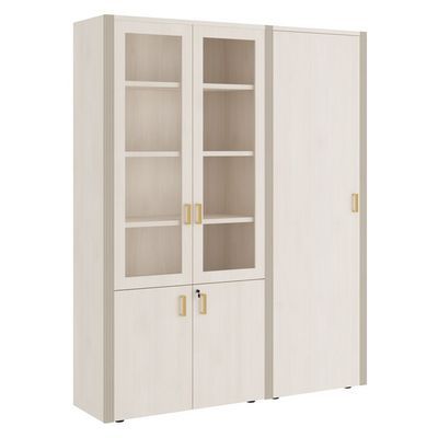 Monza Композиция 3 (Дуб шамони светлый) Шкаф для бумаг с одностворчатым гардеробом