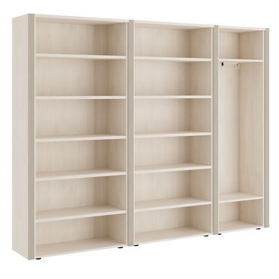 Monza Композиция 4 (Дуб шамони светлый) Шкаф для бумаг с гардеробом 5 створок