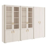 Monza Композиция 5 (Дуб шамони светлый) Шкаф для бумаг с гардеробом 6 створок