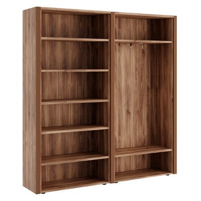 Monza Композиция 1 (Орех бренди) Шкаф для бумаг с гардеробом