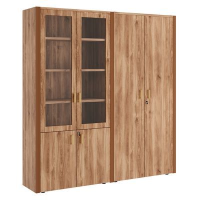 Monza Композиция 1 (Орех бренди) Шкаф для бумаг с гардеробом