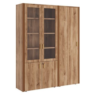 Monza Композиция 3 (Орех бренди) Шкаф для бумаг с одностворчатым гардеробом