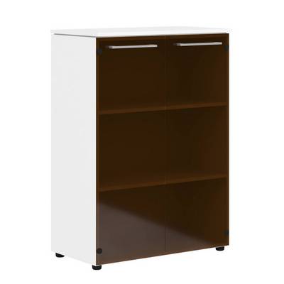 Morris MMC 85.2 (Дуб Базель/Белый) Шкаф со стеклянными дверьми