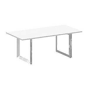 M-O.MO-PRG-19 (Белый бриллиант) Стол переговорный на О-образном м/к
