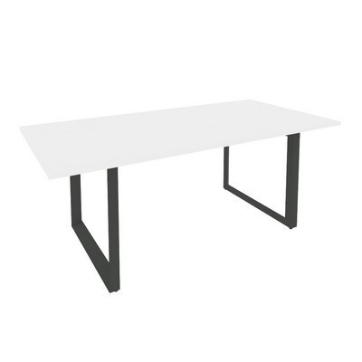 Onix Direct O.MO-PRG-19 (Белый бриллиант/Антрацит) Стол переговорный на О-образном м/к