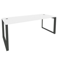 Onix Direct O.MO-SRR-6.8 (Белый бриллиант/Антрацит) Стол рабочий руководителя на О-образном м/к
