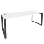 Onix Direct O.MO-SRR-6.8 (Белый бриллиант/Антрацит) Стол рабочий руководителя на О-образном м/к