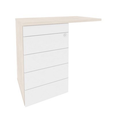 Onix Direct O.TPU-4 TIP (Денвер светлый/Белый) Тумба приставная (TIP-ON) (универсальная л/пр)