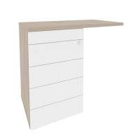 Onix Direct O.TPU-4 TIP (Дуб аттик/Белый) Тумба приставная (TIP-ON) (универсальная л/пр)