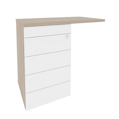 Onix Direct O.TPU-4 TIP (Дуб аттик/Белый) Тумба приставная (TIP-ON) (универсальная л/пр)