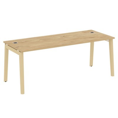 Onix Wood Direct OW.SRR-6.8 (Тиквуд светлый/Дуб светлый) Стол рабочий руководителя, опоры - массив дерева