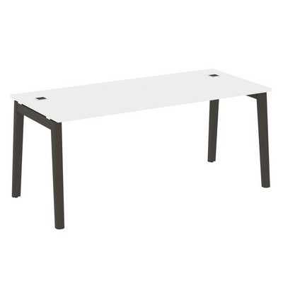 Onix Wood Direct OW.SRR-5.8 (Белый бриллиант/Дуб темный) Стол рабочий руководителя, опоры - массив дерева