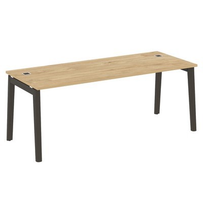 Onix Wood Direct OW.SRR-6.8 (Тиквуд светлый/Дуб темный) Стол рабочий руководителя, опоры - массив дерева