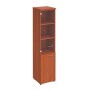 Патриот ПТ 986 (Миланский орех) Шкаф для документов узкий со стеклянной прозрачной дверью