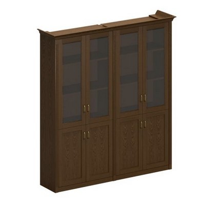 Perseo ПС 357 ДМ (Дуб мелвилл) Шкаф высокий со стеклянными дверями, 2 для документов