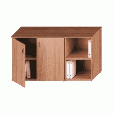 Престиж Исп.05 (Темный орех) Шкаф комбинированный низкий (закрытый + стеллаж узкий)