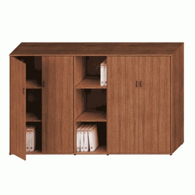 Престиж Исп.26 (Темный орех) Шкаф комбинированный средний (закрытый + стеллаж узкий + закрытый)