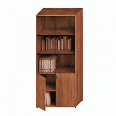 Престиж Исп.45 (Темный орех) Шкаф со стеклянными дверями высокий