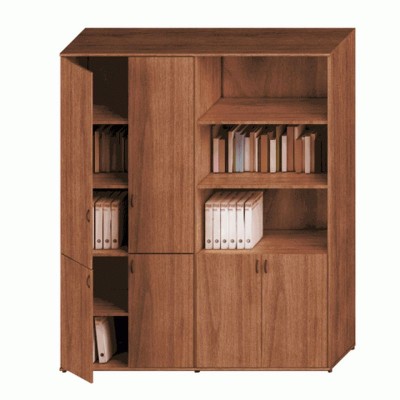 Престиж Исп.51 (Темный орех) Шкаф комбинированный высокий (закрытый + полузакрытый)