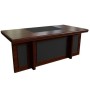 Princeton 22101 (темный орех) Стол письменный с кожаными вставками