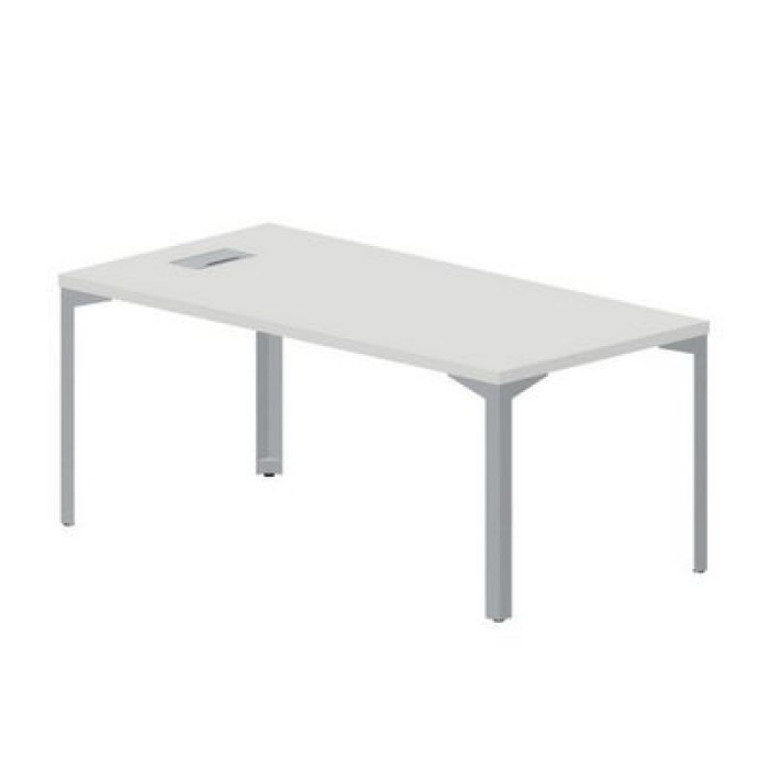 RY1809 BLTI (Белый/Титан) Стол руководителя с аутлетом