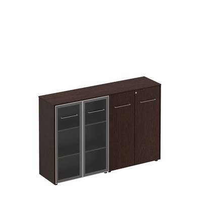 Reventon МЕ 322 ВТ (Венге тёмный) Шкаф комбинированный средний (стекло + закрытый)