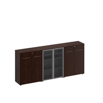 Reventon МЕ 338 ВТ (Венге тёмный) Шкаф комбинированный средний (закрытый + стекло + закрытый)