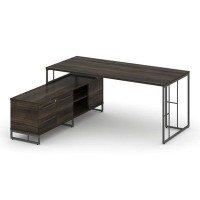 Rift Direct RF.SRT-25 (L) (Дуб мали/Антрацит) Стол руководителя на опорной тумбой, левый