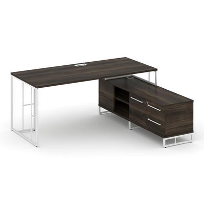 Rift Direct RF.SRT-24 (R) (Дуб мали/Белый) Стол руководителя на опорной тумбой, правый