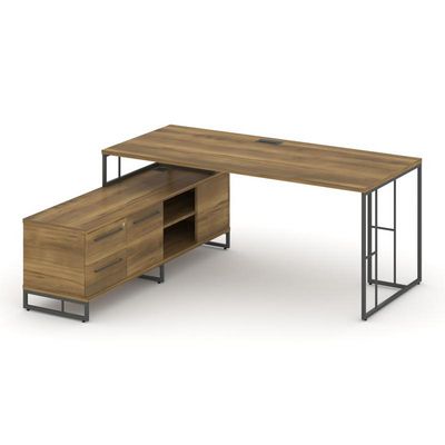 Rift Direct RF.SRT-24 (L) (Сандал янтарный/Антрацит) Стол руководителя на опорной тумбой, левый