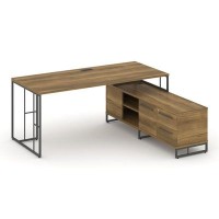 Rift Direct RF.SRT-24 (R) (Сандал янтарный/Антрацит) Стол руководителя на опорной тумбой, правый