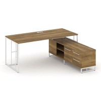 Rift Direct RF.SRT-25 (R) (Сандал янтарный/Белый) Стол руководителя на опорной тумбой, правый