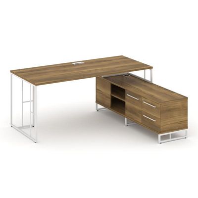 Rift Direct RF.SRT-25 (R) (Сандал янтарный/Белый) Стол руководителя на опорной тумбой, правый