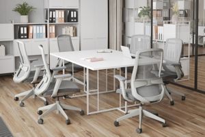 Переговорные столы Rift Direct белый брилиант/белый металл