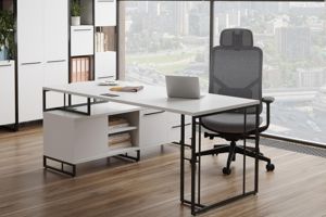 Кабинет Rift Direct белый брилиант/черный металл