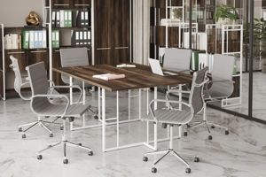 Переговорные столы Rift Direct дуб мали/белый металл