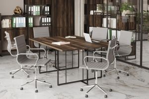 Переговорные столы Rift Direct дуб мали/черный металл