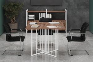 Переговорные столы Rift Direct дуб табак/белый металл