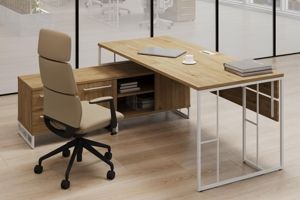 Кабинет Rift Direct тиквуд светлый/белый металл