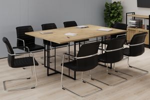 Переговорные столы Rift Direct тиквуд светлый/черный металл