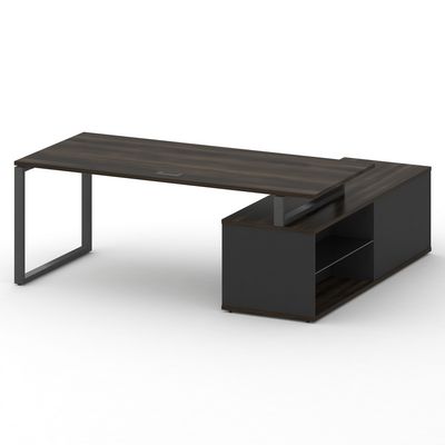 Шифт SK.SRG-200.P-L (Дуб мали/Антрацит/металл антрацит) Стол руководителя с опорной греденцией, левый