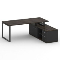 Шифт SK.SRG-200.P-R (Дуб мали/Антрацит/металл антрацит) Стол руководителя с опорной греденцией, правый