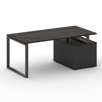 Шифт SK.SRT-180.P-L (Дуб мали/Антрацит/металл антрацит) Стол руководителя с опорной тумбой, левый