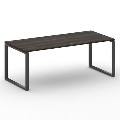 Шифт SK.SR-200.P (Дуб мали/металл черный) Стол руководителя прямой без тумбы