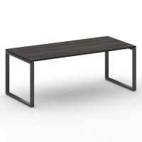 Шифт SK.SR-200.P (Дуб мали/металл черный) Стол руководителя прямой без тумбы