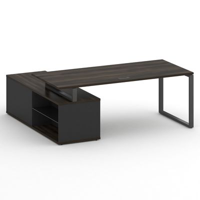 Шифт SK.SRG-200.P-R (Дуб мали/Антрацит/металл черный) Стол руководителя с опорной греденцией, правый