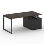 Шифт SK.SRT-180.P-L (Дуб мали/Антрацит/металл черный) Стол руководителя с опорной тумбой, левый