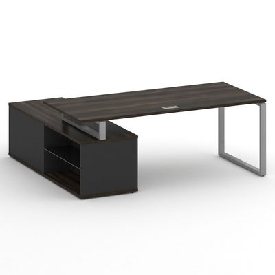 Шифт SK.SRG-200.P-R (Дуб мали/Антрацит/металл серый) Стол руководителя с опорной греденцией, правый